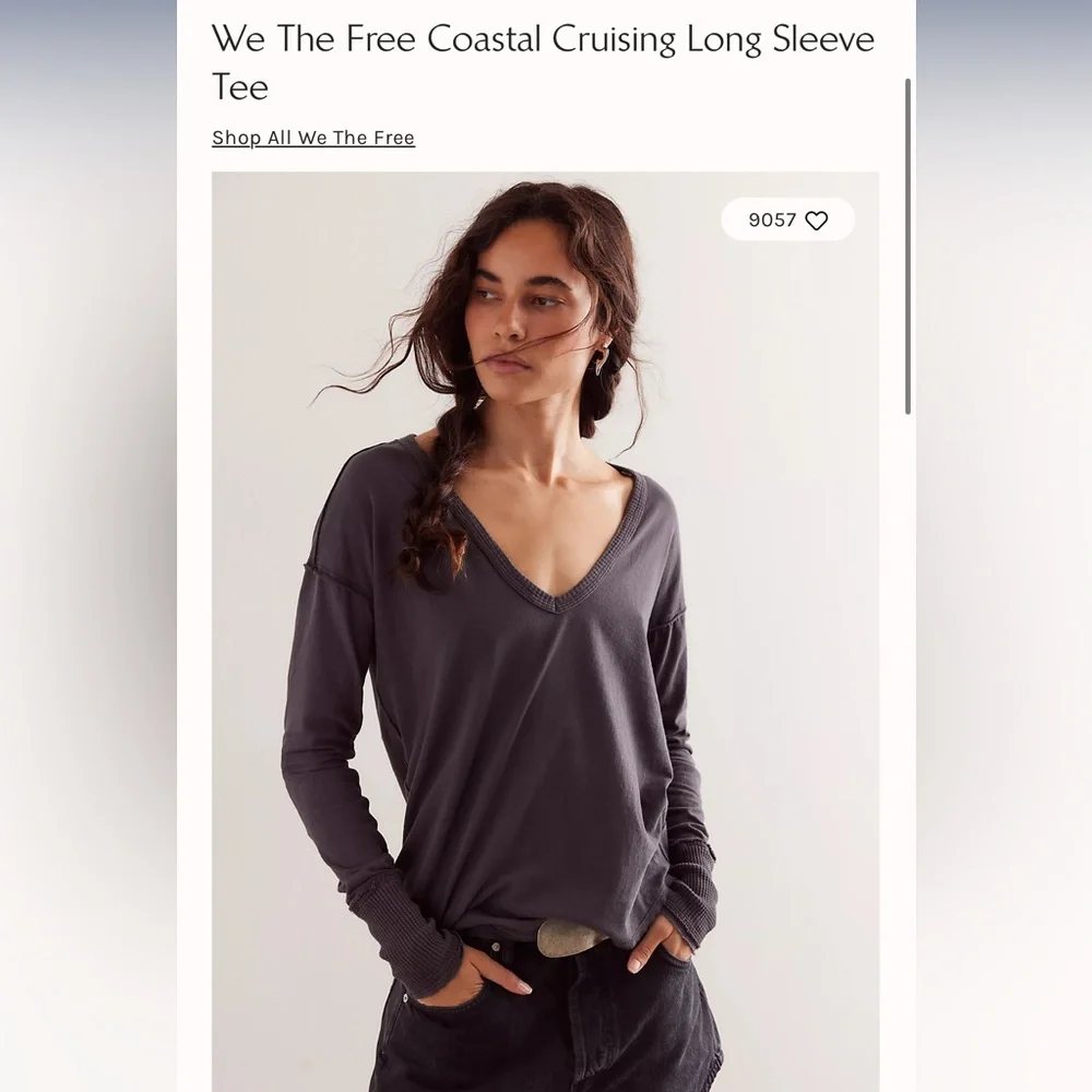 NWOT Free People Coastal Cruising long sleeve tee
